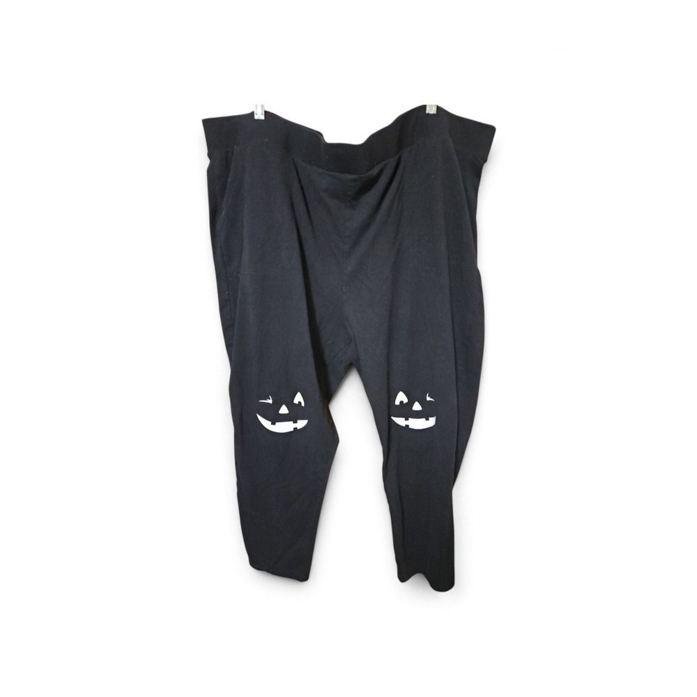 Torrid Halloween Jack-O-Lantern Pumpkin Knee Graphic Black Leggings Plus Size 6